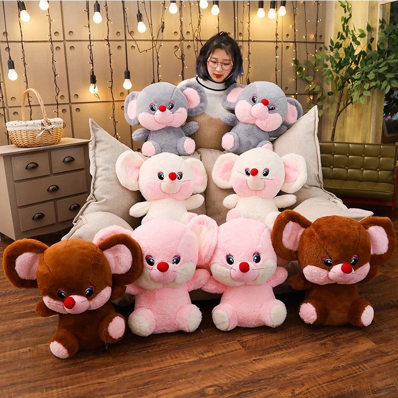 40CM cartoon naughty big-eyed mouse plush toy stuffed animal toys, children's toy gifts, home decoration, birthday gifts