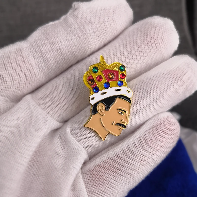 Freddie Mercury Soft Enamel Pin Badge with diamond