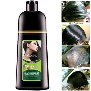 Mokeru-Tintura de cabelo rápida natural orgânica, shampoo para cobrir cabelos grisalhos e brancos, 5 minutos, essência de planta noni, cor preta 10 principais vendas tinta preta para pintar cabelo - №5