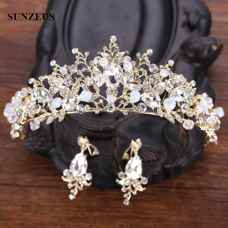 Hàng Mới Về Đầu Vàng Hồng Trang Sức Tiara Phụ Kiện Tóc Cưới Adorno Pelo Novia SQ0257