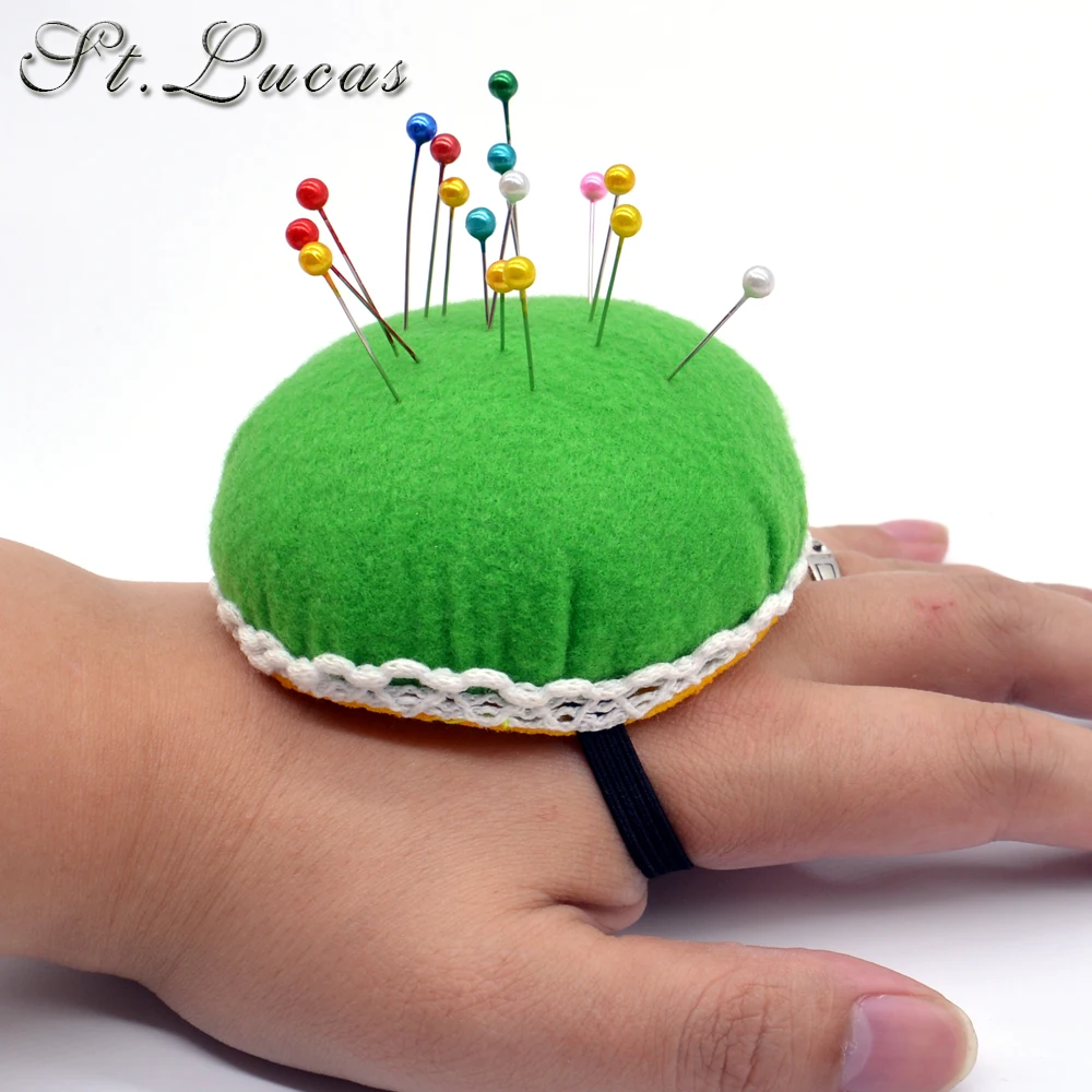 1pcs Ball tomato Shaped Needle Pin Cushion With Elastic Wrist Belt DIY Handcraft Tool for stitch sewing needlework accessory