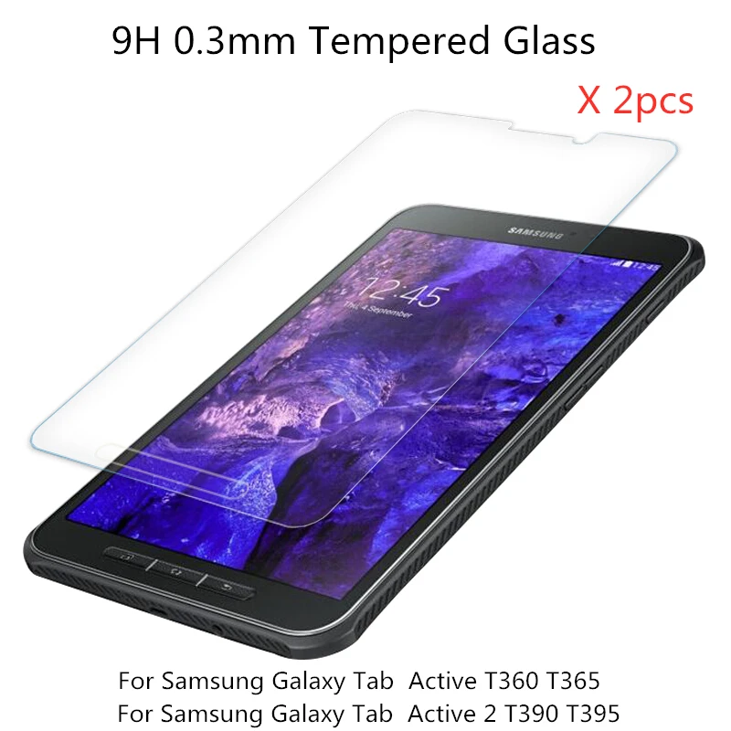  2pcs 0.3mm 9H Tempered Glass Screen Protective For Samsung Galaxy Tab Active T360 T365 Active 2 T395 T390 Protector Film