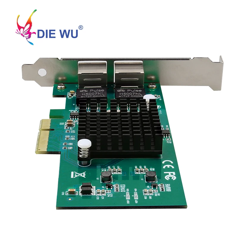 DIEWU TXA030 RJ45 Jaringan LAN Gigabit Card 10/100/1000Mbps 1G Intel 82576 PCIe 4X Server mini LAN Card