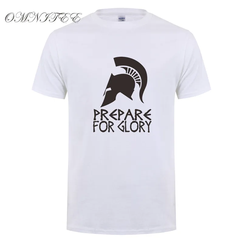 Summer Fashion Men T Shirt Sparta T-shirt Sparta Prepare For Glory T Shirts Cotton Short Sleeve Greece Men Clothing Top OT-551