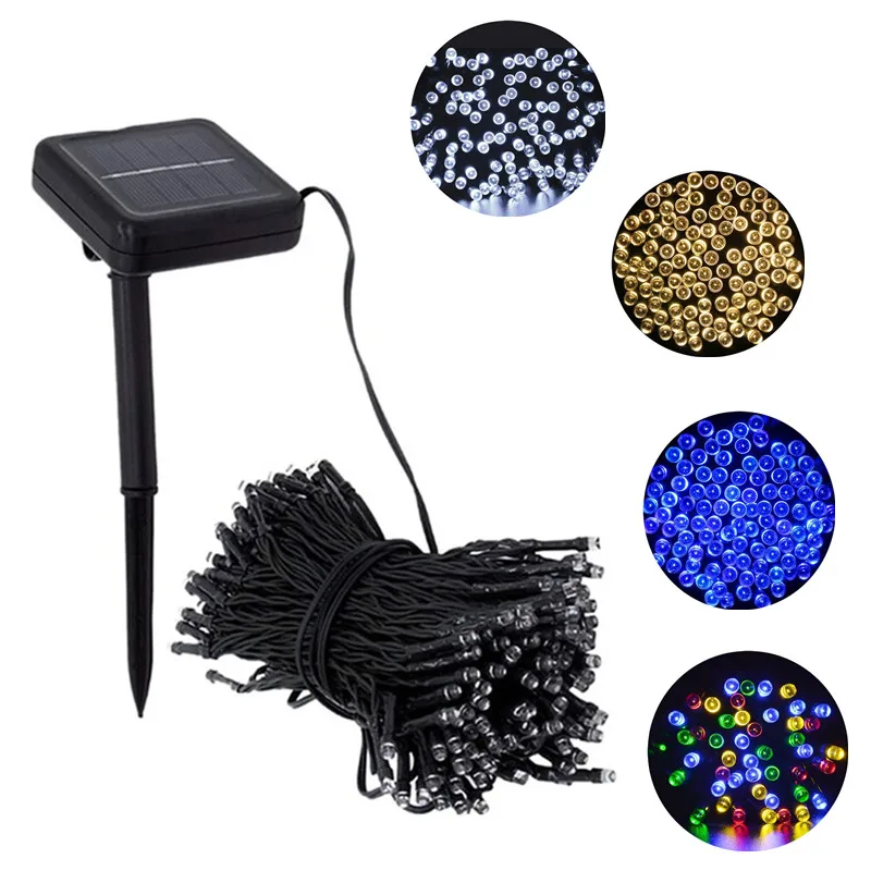 

50/100/200/300 LED Outdoor Solar Lamps String Lights Fairy Holiday Christmas Party Garlands Solar Power Garden Waterproof Lights