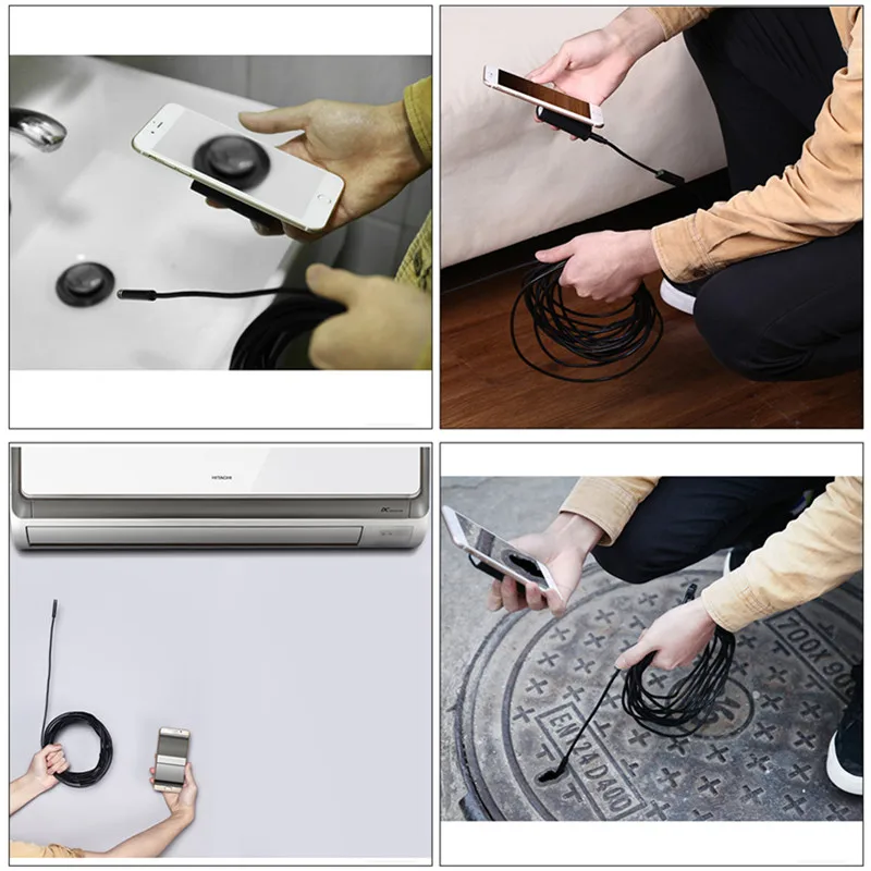 1200P 8mm USB Android Smartphone Wifi Endoscope IP68  Waterproof Flexibble Camera Inspection Borescope Endoscope For IOS MAC PC