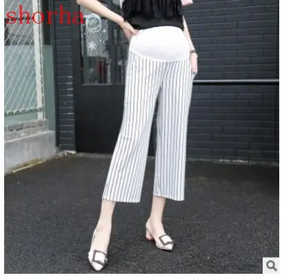 

Summer Wide leg pants pants high Waist Pregnancy Belly Pants For Pregnant women Maternity Thin Trousers Clothes size m-xxl