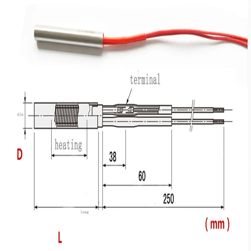 Single-ended heating tube/die dry-burning heating tube 220V single-ended heating rod electric heating tube