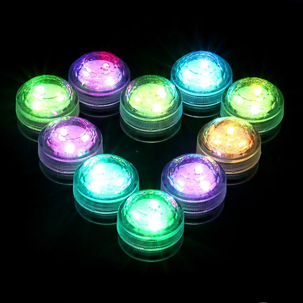 Imagem -06 - Bateria Operado à Prova Dmini Água Mini 3led Submersível Led Luz para a Festa de Aniversário Vasos Decorações 10 Peças Cr2032