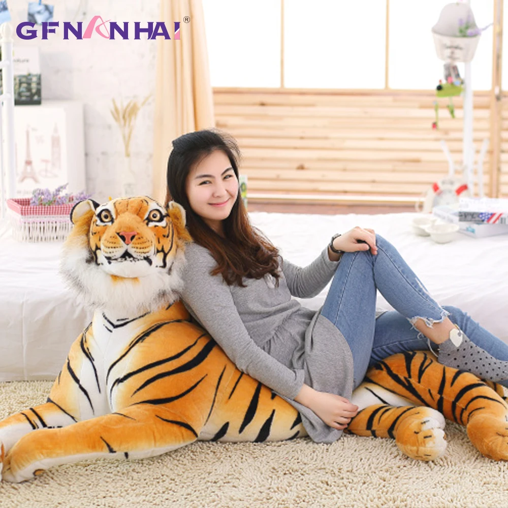 1pc 75/90cm Creative Simulation Tiger Plush toy Stuffed Soft Animal Forest Tiger Pillow Dolls For Children Kids Birthday Gift