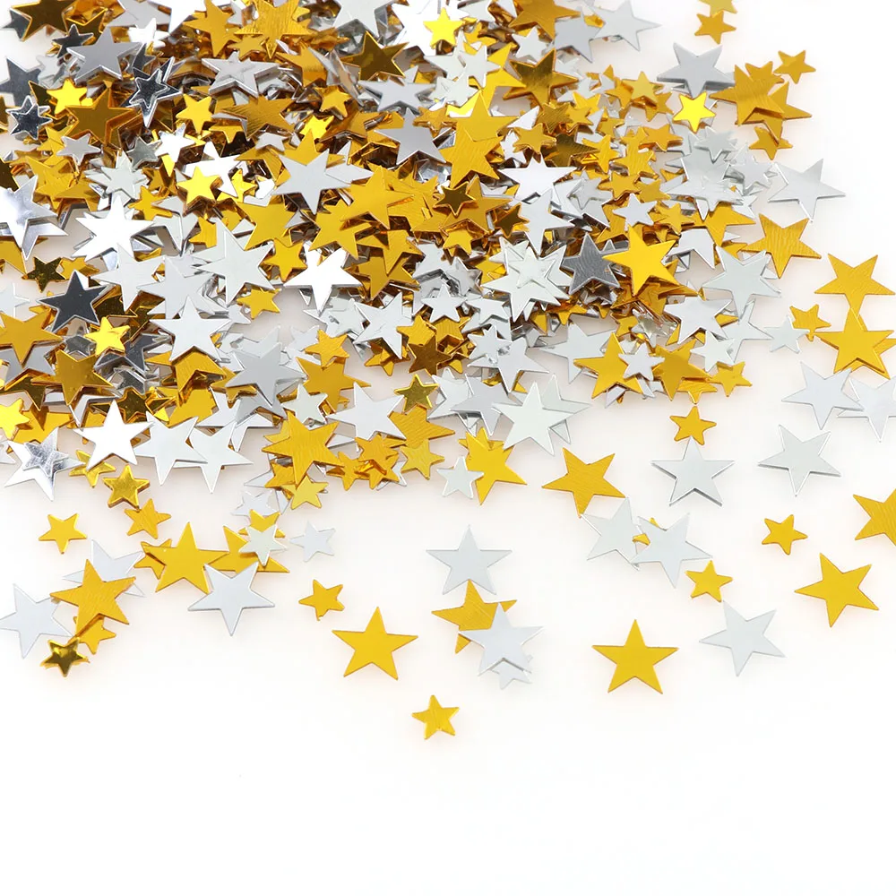 15g Mix Gold&Silver Five-pointed Star Confetti Sequins Christmas Table Decor For Home Party Decor/Wedding Throw Confetti