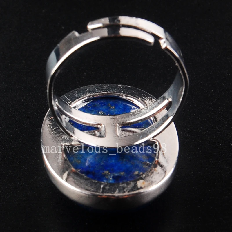 Fashion Jewelry 20x27MM Natural Lapis Lazuli Oval Women Men Bead Ring  6.5~12