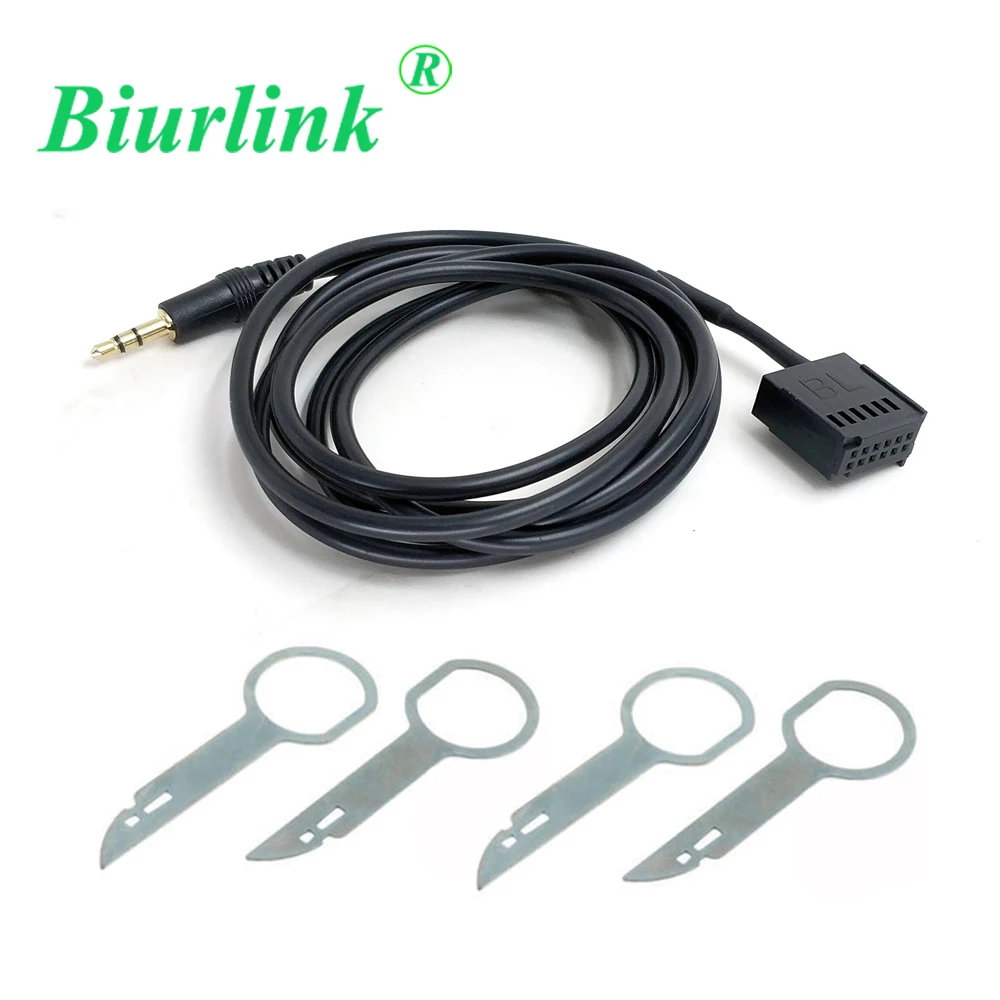 Biurlink Car Radio Music AUX in Male 3.5mm Audio Jack Mp3 Input Adapter Cable For Ford Mondeo Focus C-Max Fiesta Fusion 6000CD