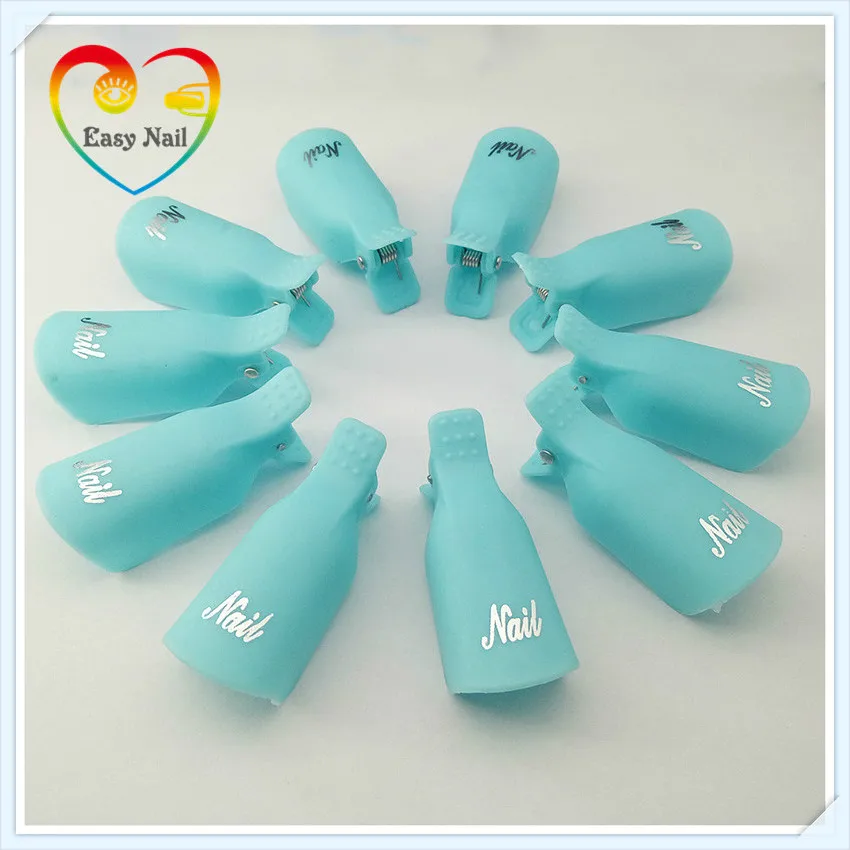 Easynail 10pcs turq. Removedor de esmalte em gel para unhas, ferramentas de plástico para remoção de esmalte em gel uv, arte em unhas