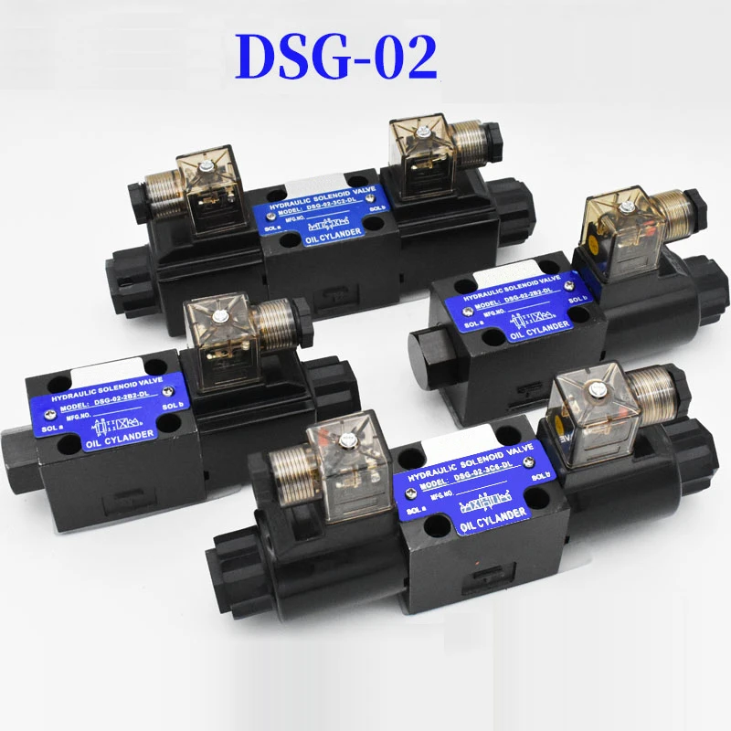 DSG-02 Series Hydraulic Electromagnetic Two-Way Directional Valve Single-head Valve 24VDC 220VAC Solenoid Directional Valve