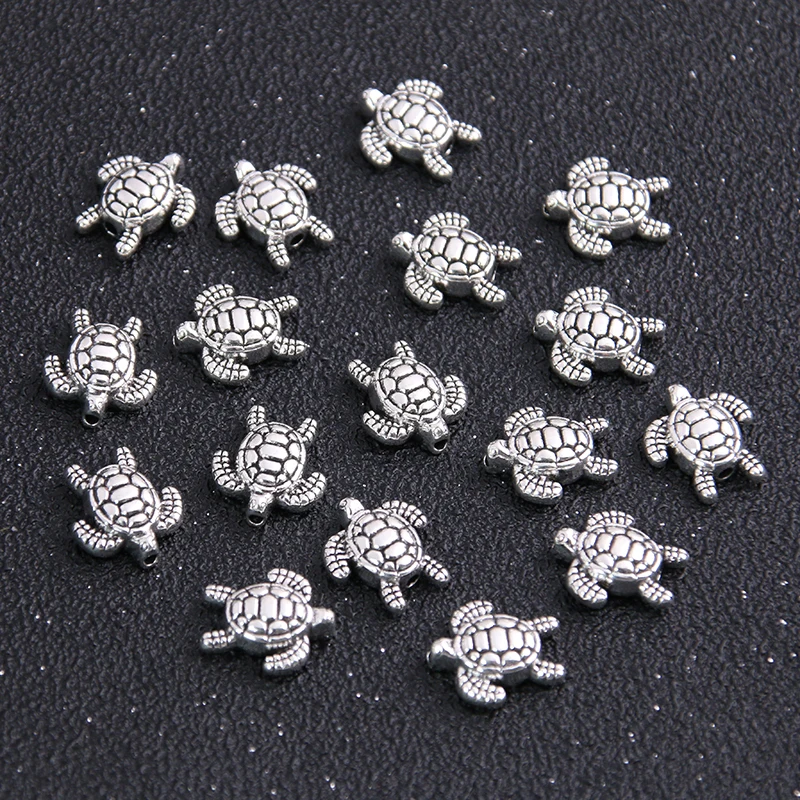 10pcs 12*13mm Two Color Tortoise Turtle Spacer Charms For Diy Beaded Bracelets Jewelry Handmade Making