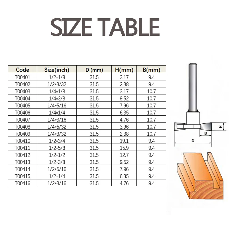 Tideway 1 pc 1/2 "Gambo T Tipo di Lavorazione Del Legno Punte del Router di Qualità Professionale Sbozzare Fresa Per Legno di Fresatura CNC strumento