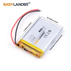 553048 3.7V 800mAh akumulator litowo-jonowy polimerowy do telefonu MP4 GPS głośnik Bluetooth