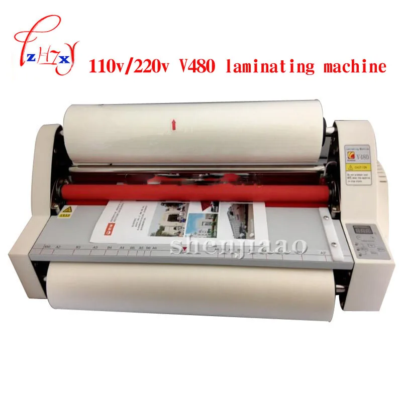 110V/220V 480mm Digital Four Rollers Hot&Cold Roll Laminating Machine Laminator V480 photo A3 paper laminator 1pc