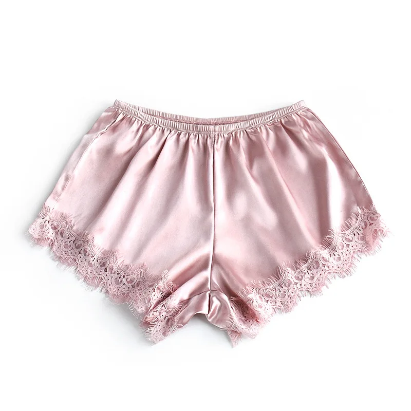 Hot New Fashion Ladies Lace Short Elastic Womens Shorts Women Silk Satin Mid Waist Causal Summer Home Short Femme