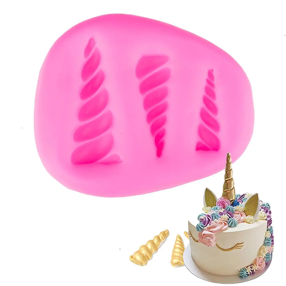 Unicorn's Horn Shape 3D fondant cake silicone mold kitchen baking chocolate jello pastry candy making decoration tools FT-1144