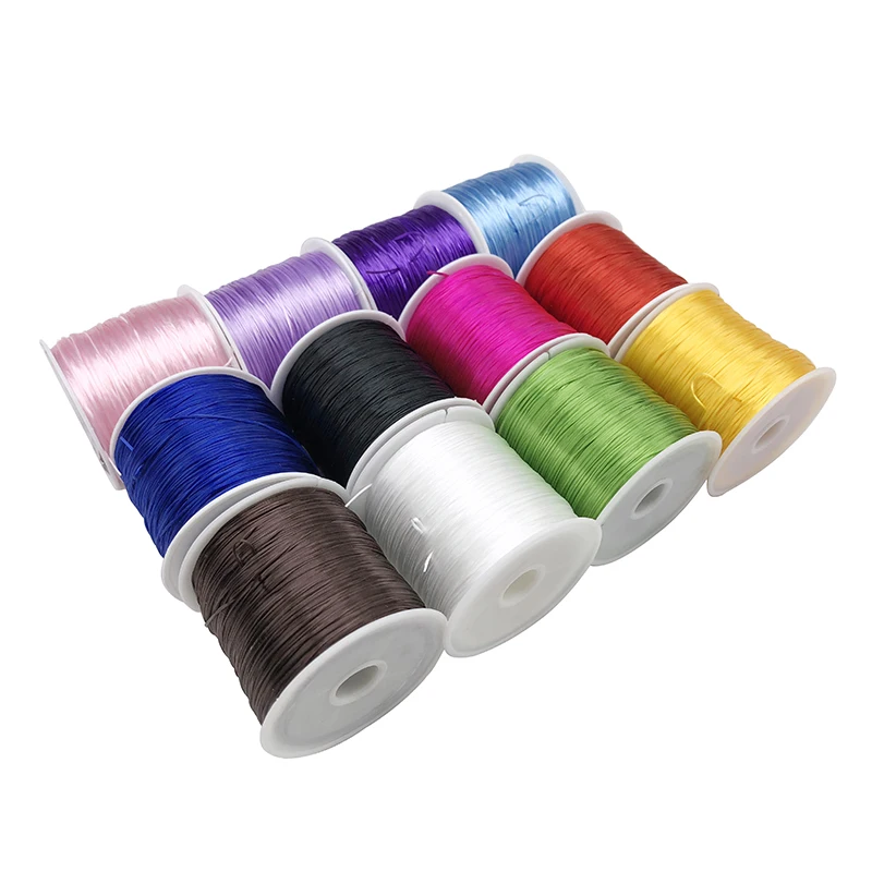50M/Roll 0.8-1mm Color Flexible Elastic Crystal Line Rope Cord For Jewelry Making Beading Bracelet Wire Fishing Thread Rope