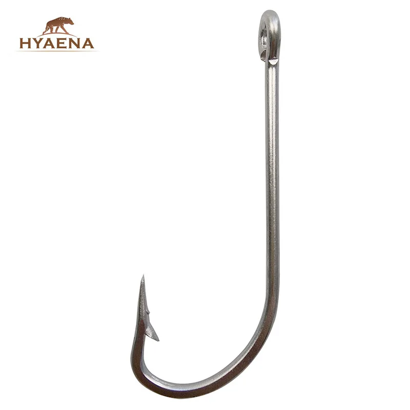 Hyaena 30pcs/lot Stainless Steel Fishing Barbed Hook 34007 Saltwater Hooks Big Game Long Shank Fishing Accessories