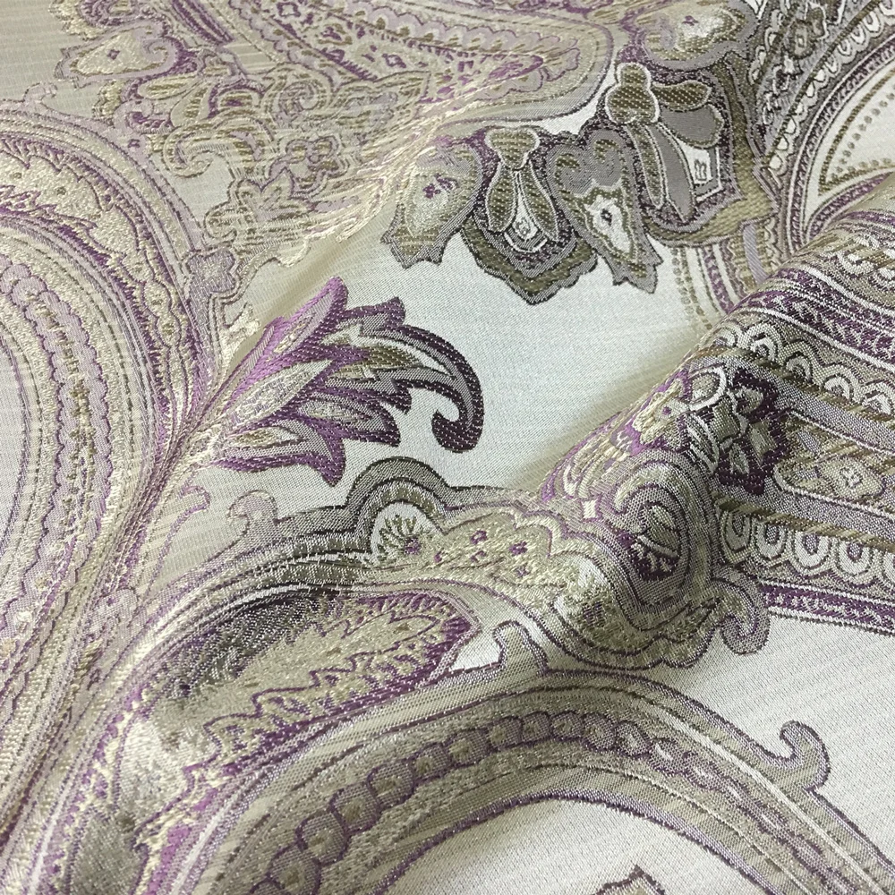 Vintage Paisley Jacquard tessuto marrone viola tappezzeria divano panno mobili biancheria da letto interno poltrona tessuto 140cm confezione da 1