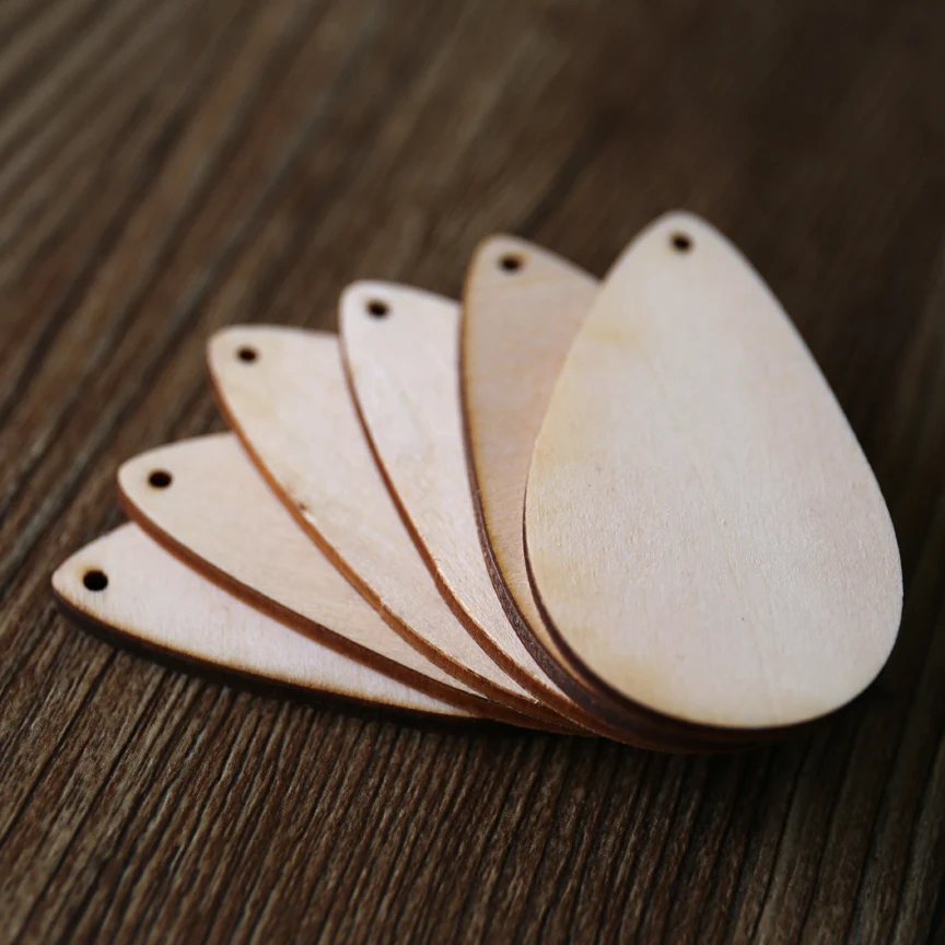 Unfinished wooden Teardrop, Wood Earrings Pendant, laser cut wood jewelry shapes