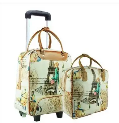 20 Inch  Women Travel  luggage Trolley Bag on wheels travel Suitcase Travel Rolling Bag Set  Baggage Rolling Travel wheeled bag