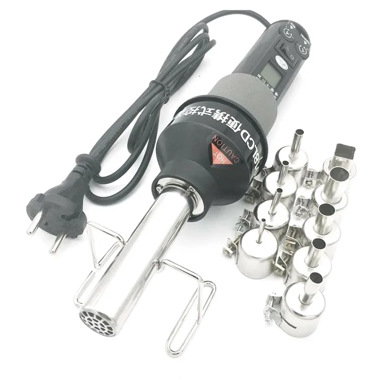 

GJ-8018 110V/220V lcd portable temperature control hot air gun digital display heat gun With Nozzle