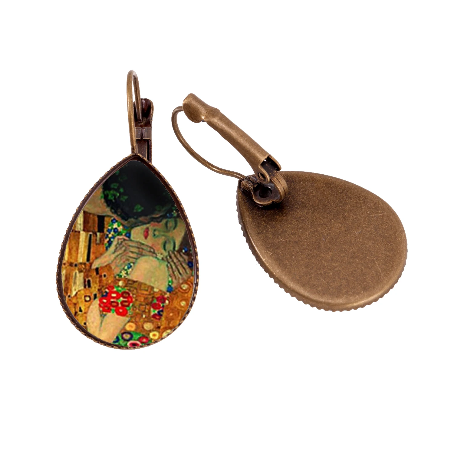 HZSHINLING Classic Van Gogh Painting Tear Drop Earrings Jewelry The Kiss Gustav Klimt  Mothers Love Baby Picture  Drop Women