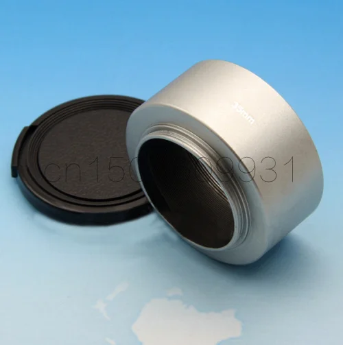Emolux Màu Đen Bạc 35 mét Kim Loại Lens Hood cho 35 mét f1.7 50 mét f1.4 CCTV + Ống Kính 46 mét nắp ống kính