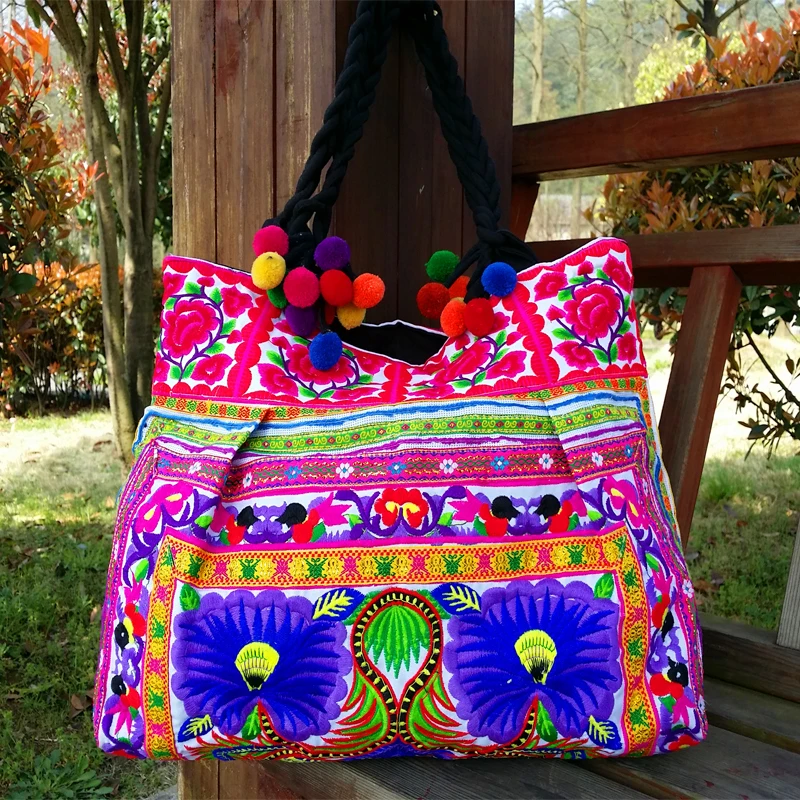 Bohemia large bags for women Naxi.Hani brand Ethnic handmade bag Embroidered canvas women Shoulder bags Vintage totes bag