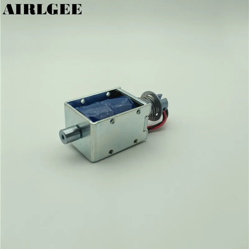 High quality DC 12V 2.1A 200gf Force Push Type Solenoid Electromagnet Soqoi Free shipping