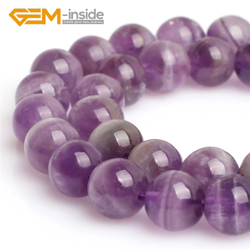 Round Mixed Color Dream Lace Amethysts Beads Natural Stone Beads DIY Loose Beads For Bracelet Making DIY Strand 15 Inches