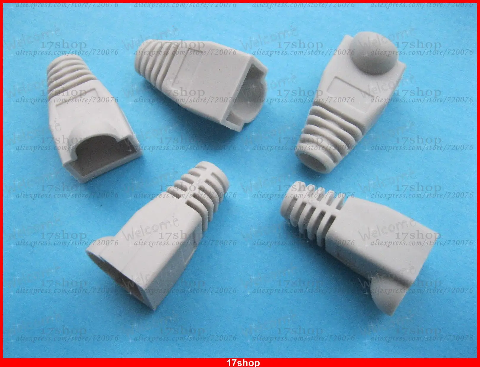 400 Pcs Modular Plug RJ45 CAT5 8P8C Network Connector End Boot Cap Grey Color