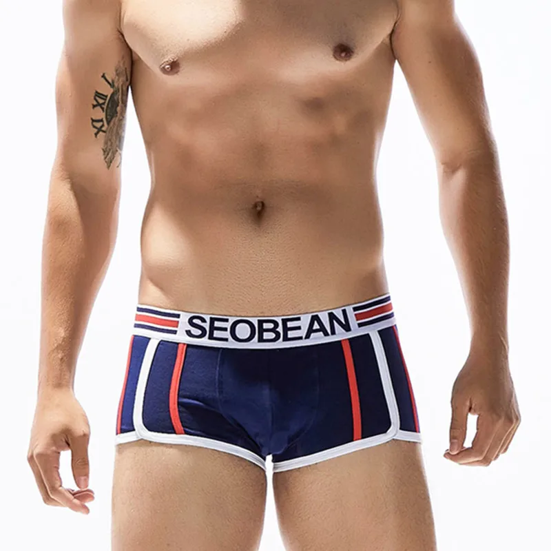 

3pcs/lot SEOBEAN Men's sexy boxer underwear fashion Jacobs male underwear transparent underpants mens boxers