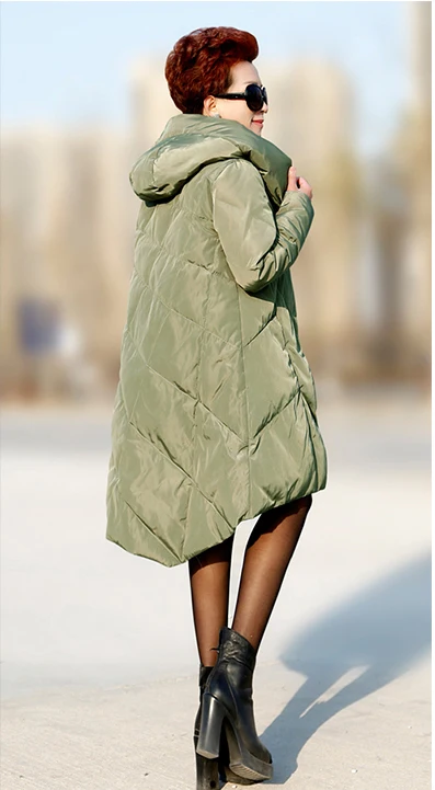 new winter down cotton jacket and long sections loose was thin female coat Hooded A font