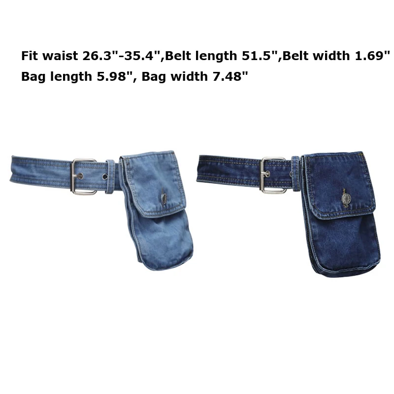 2020 Fashion Women\'s Denim Waist Belt With Bag Wide Waist Pack Bags Waistband for Woman Clothes Dress Accessories