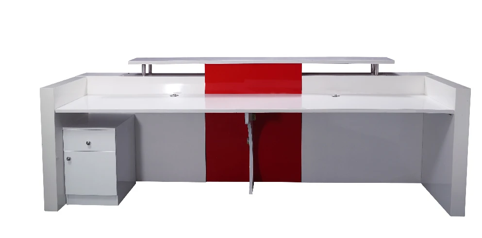 3.4 M Rood Wit Hout Informatie Tafel Bureau Voor 2 Receptioner # QT3408