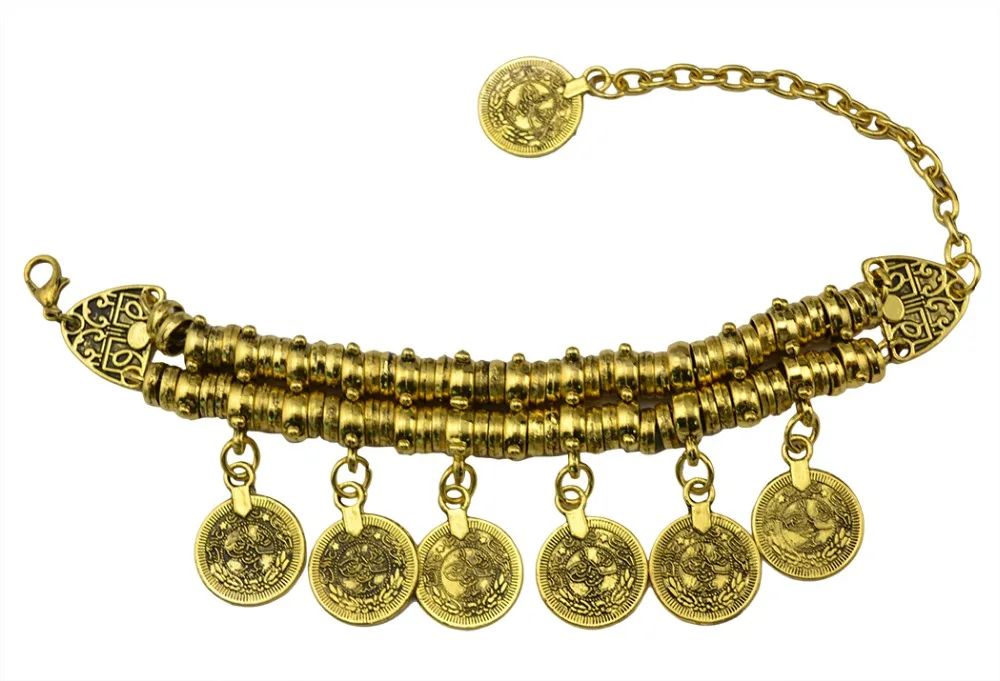Indian Bohemian Vintage Tibetan Turkish Alloy Bracelet Gypsy Beach Chic Festival Coin Bracelet Statement Jewelry