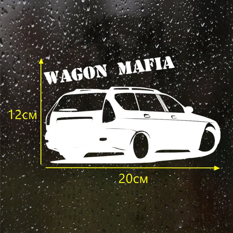 CS-221# 12*20cm Wagon mafia funny car sticker and decal white/black vinyl auto car stickers