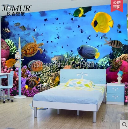 

Custom large murals of children room environmental protection Marine 3 d wallpaper TV sitting room background wall paper