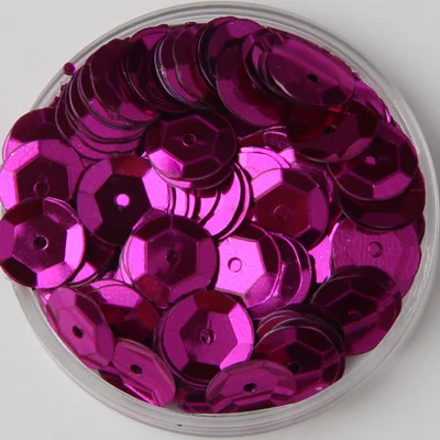 750pcs Large Round Sequins 10mm PVC Sequin Cup Round Sequins Artesanatos Acessorios Rose Red Confetti Spangles