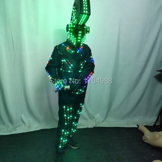 LED Dancer Costume LED Robot Suit lumious Costumes Bar Nightclub Stage Dance Performance Show costume color change party wear