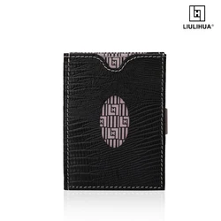 EXENTRI leather tri-fold wallet with the same style-RFID shielding with stainless steel lockRFIDLIULIHUA
