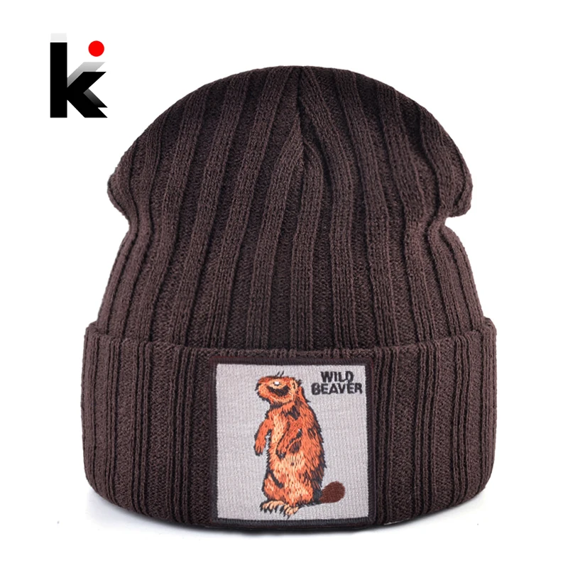 Men's Skullies Beanies Solid Color Knitted Beanie Beaver Hat Women Streetwear Knitting Bonnet Cap Fashion Gorras Boy Girl Hats