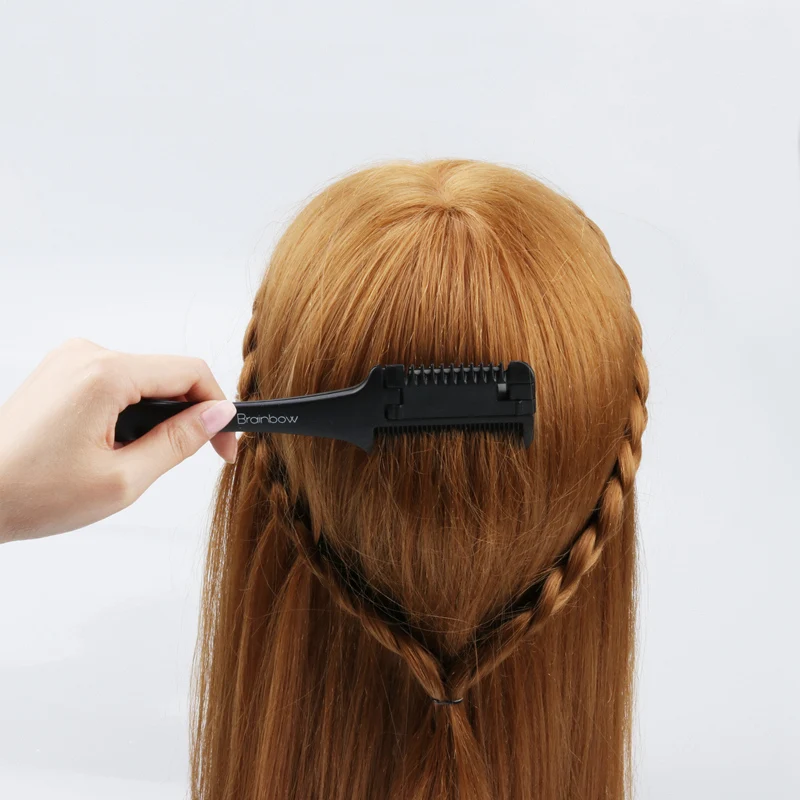 Brainbow 1pc Hair Cutting Comb Black Handle Hair Brushes with Razor Blades Cutting Thinning Trimmin Hair Salon DIY Styling Tools image 3