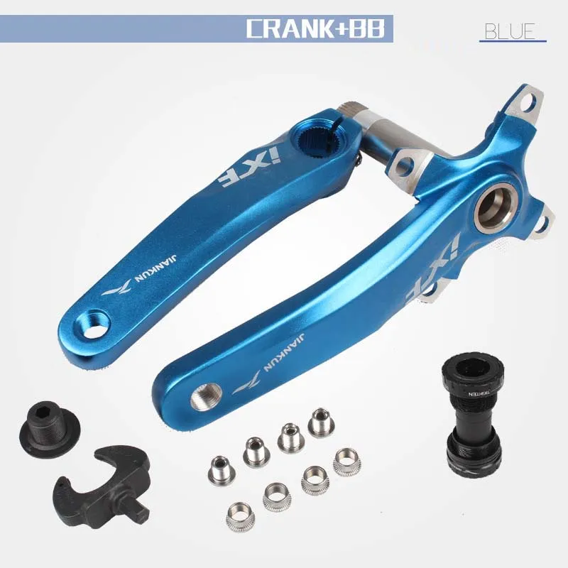 IXF Mountain Bike Crankset,Hollow Integrated  with BB Parts, Strong Durable, Aluminum Alloy Bicycle Crank Set with Tool